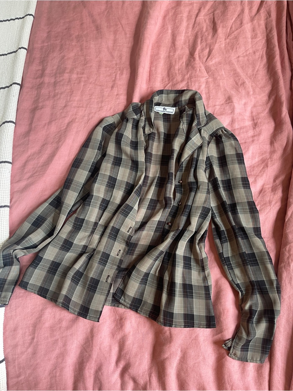 Vintage Jonathan martin Plaid Shirt in Brown, Black, Cream